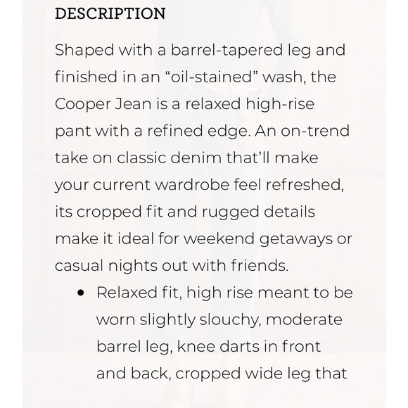 CAbi Cooper Jean Size 6 - Fall 2025 season “baby barrel” NWOT - Picture 6 of 7